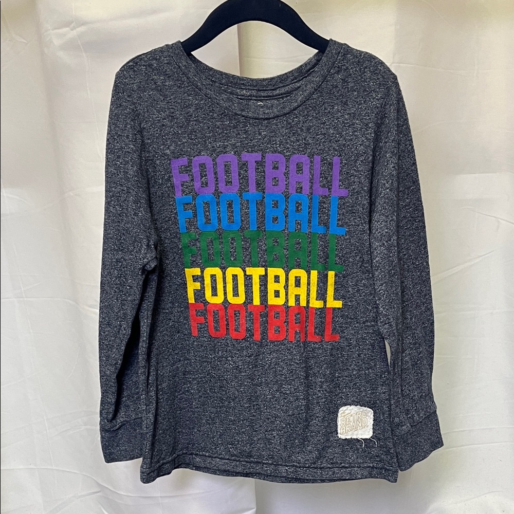 The Original Retro Brand Kids Long Sleeve Football Tee - Multicolor Graphic 5